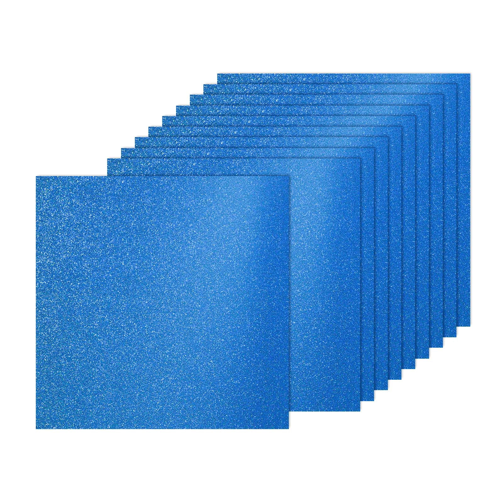 20Sheets Blue Glitter Cardstock, 12x12In Glitter Paper Card Stock Shiny Scrapbook 250gsm Sparkly Paper Large Shimmer for Crafts Scrapbook DIY Art Wedding Party