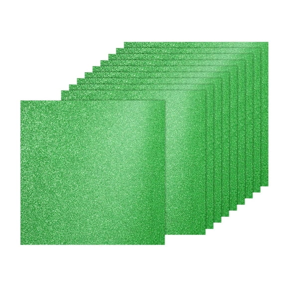 20Sheets Grass Green Glitter Cardstock, 12x12In Glitter Paper Card Stock Shiny Scrapbook 250gsm Sparkly Paper Large Shimmer for Crafts Scrapbook DIY Art Wedding Party