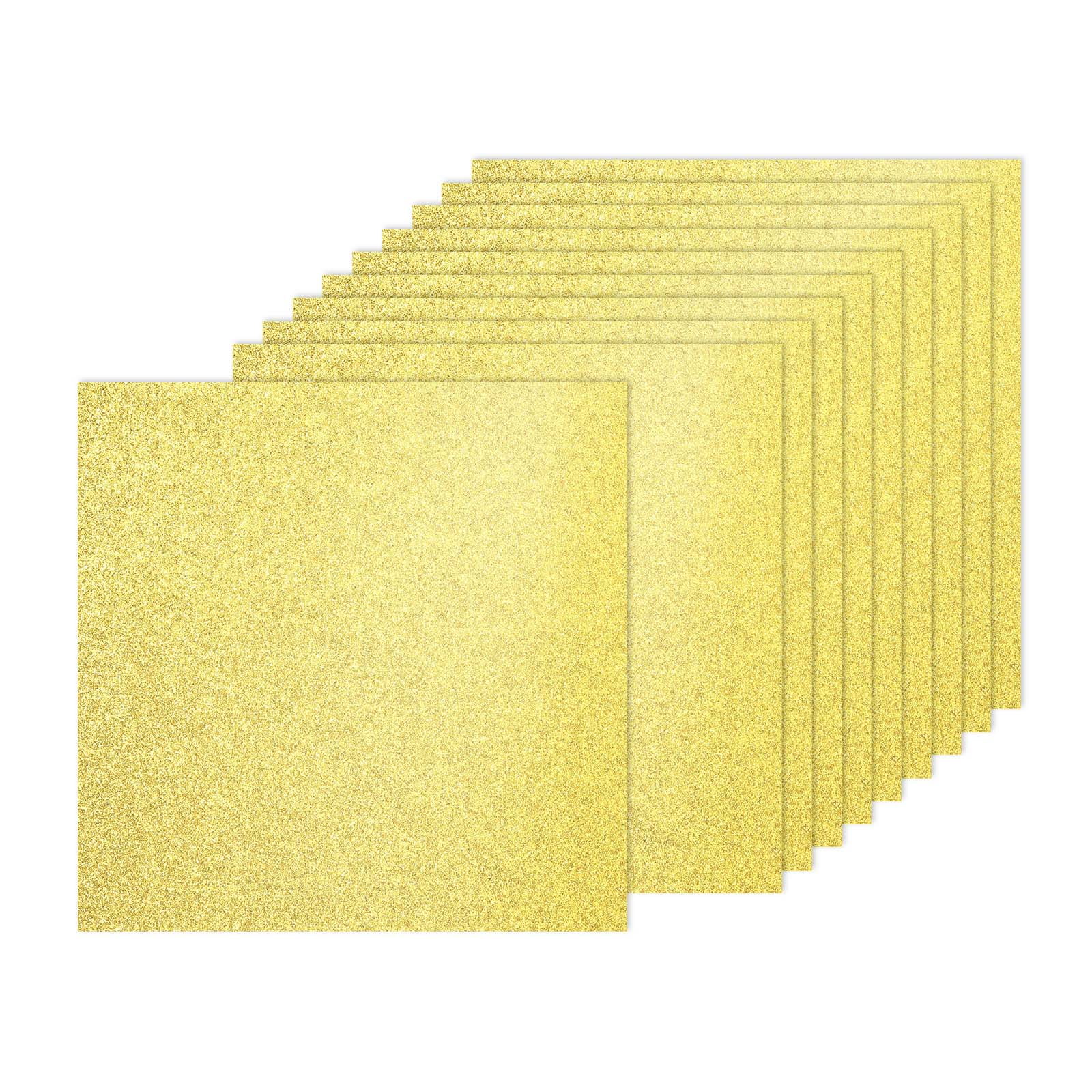 20Sheets Light Gold Glitter Cardstock, 12x12In Glitter Paper Card Stock Shiny Scrapbook 250gsm Sparkly Paper Large Shimmer for Crafts Scrapbook DIY Art Wedding Party