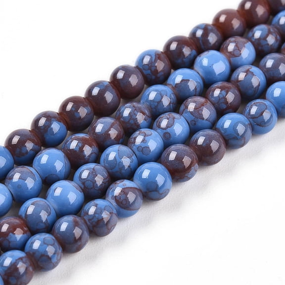 20Strand Baking Paint Glass Beads Strands Imitate Porcelain Beads 4~4.5mm Hole: 0.8mm about 201~212pcs/strand 31.50~33.07 inch(80~84cm)