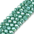 thumbnail image 1 of 20Strand Electroplate Glass Beads Strands AB Color Plated Rondelle Light Sea Green 6x5mm Hole: 1mm about 80~85pcs/strand, 1 of 3