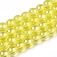 thumbnail image 1 of 20Strand Electroplate Transparent Glass Beads Strands Round Yellow 9.5~10mm Hole: 1.5mm about 40~42pcs/strand 14.76~15.12 inch, 1 of 4