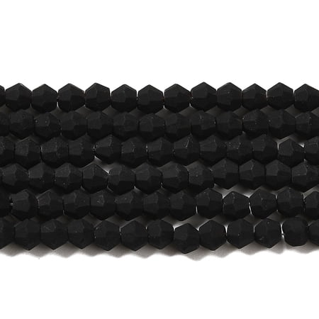 20Strand Imitate Austrian Crystal Frosted Glass Beads Strands Grade AA Faceted Bicone Black 4x4mm Hole: 1mm about 82~85pcs/strand 12.01~12.2 inch(30.5~31cm)