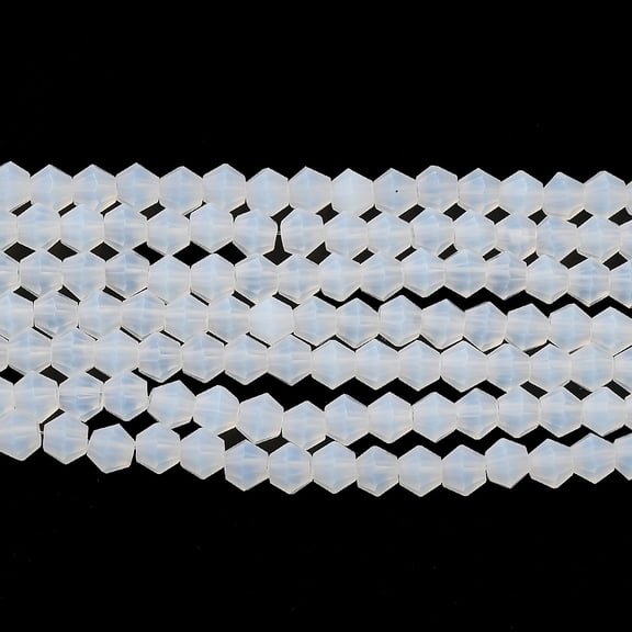 20Strand Imitation Jade Frosted Glass Bead Strands Faceted Bicone Clear 6x6mm Hole: 1.2mm 45~47pcs/strand 9.65~9.84 inch(24.5~25cm)