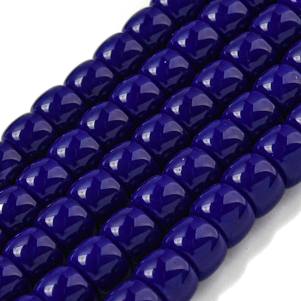 20Strand Opaque Glass Beads Strands Barrel Midnight Blue 8x6mm Hole: 1.6mm about 61~62pcs/strand 14.84''~15.16''(37.7~38.5cm)