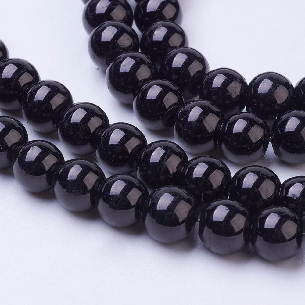 20Strand Painted Glass Bead Strands Baking Paint Round Black 8mm Hole: 1.3~1.6mm about 100pcs/strand 31.4 inch