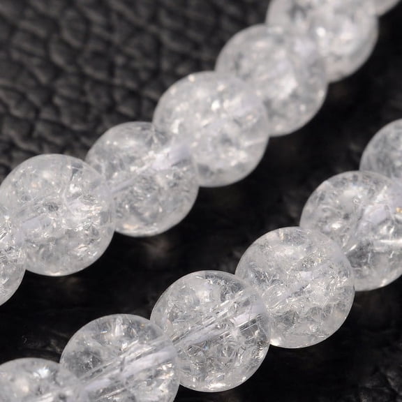 20Strand Synthetic Crackle Quartz Beads Strands Round Synthetic Crystal Clear Clear 6mm Hole: 1mm about 68 pcs/strand 15.5 inch