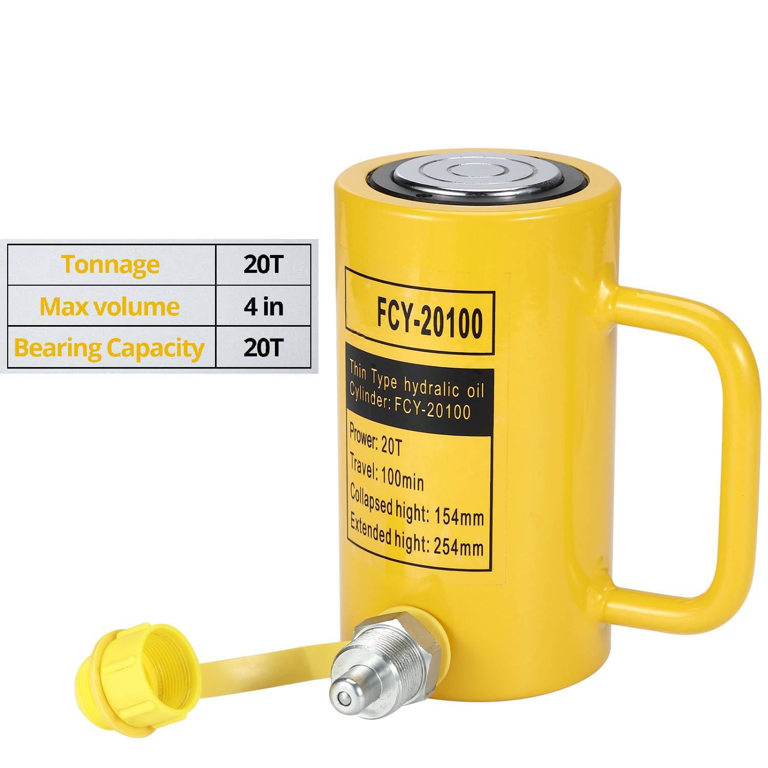 20T 4in Hydraulic Ram Jack Cylinder - Single Acting Hydraulic Ram Jack ...
