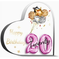 20Th Birthday Gifts For Girls 20 Year Old Girl Birthday Gifts 20Th Birthday Gifts 20Th Birthday Deco Unique Acrylic Heart Shaped Plaque Desk Decorations Present Gifts