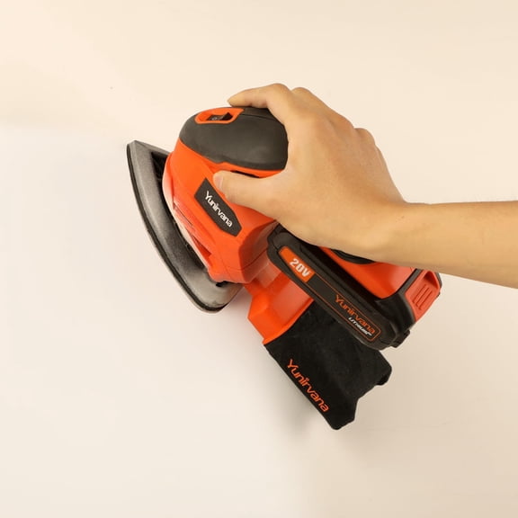 20V 1.3Ah Cordless Sander, Detail Sanders, 20Pcs Sandpapers,12000 RPM Sanders with Dust Collection System for Tight Spaces in Home Decoration, Battery and Charger Included