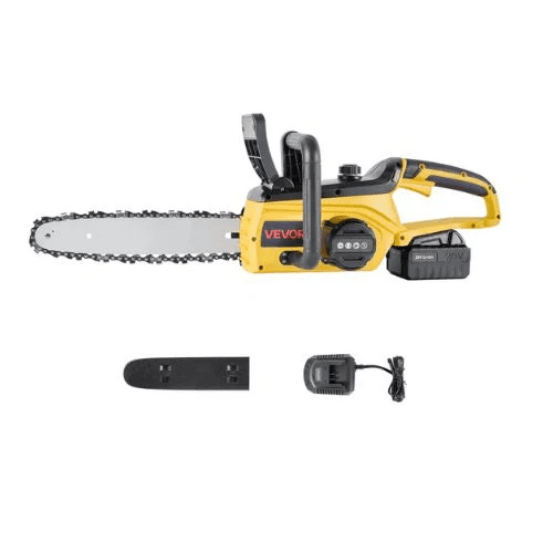 20V 12-Inch Brushless Chainsaw Battery Powered 4.0Ah Battery and Rapid Charger Included,Wood Cutting
