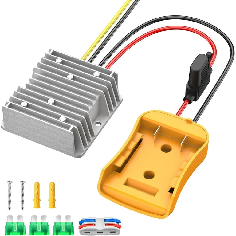 20V to 12V Step Down Converter for Dewalt Power Wheels Adapter DC 12V 20A 240W Buck Converter Reducer Regulator Voltage Reducer Transformer for Golf