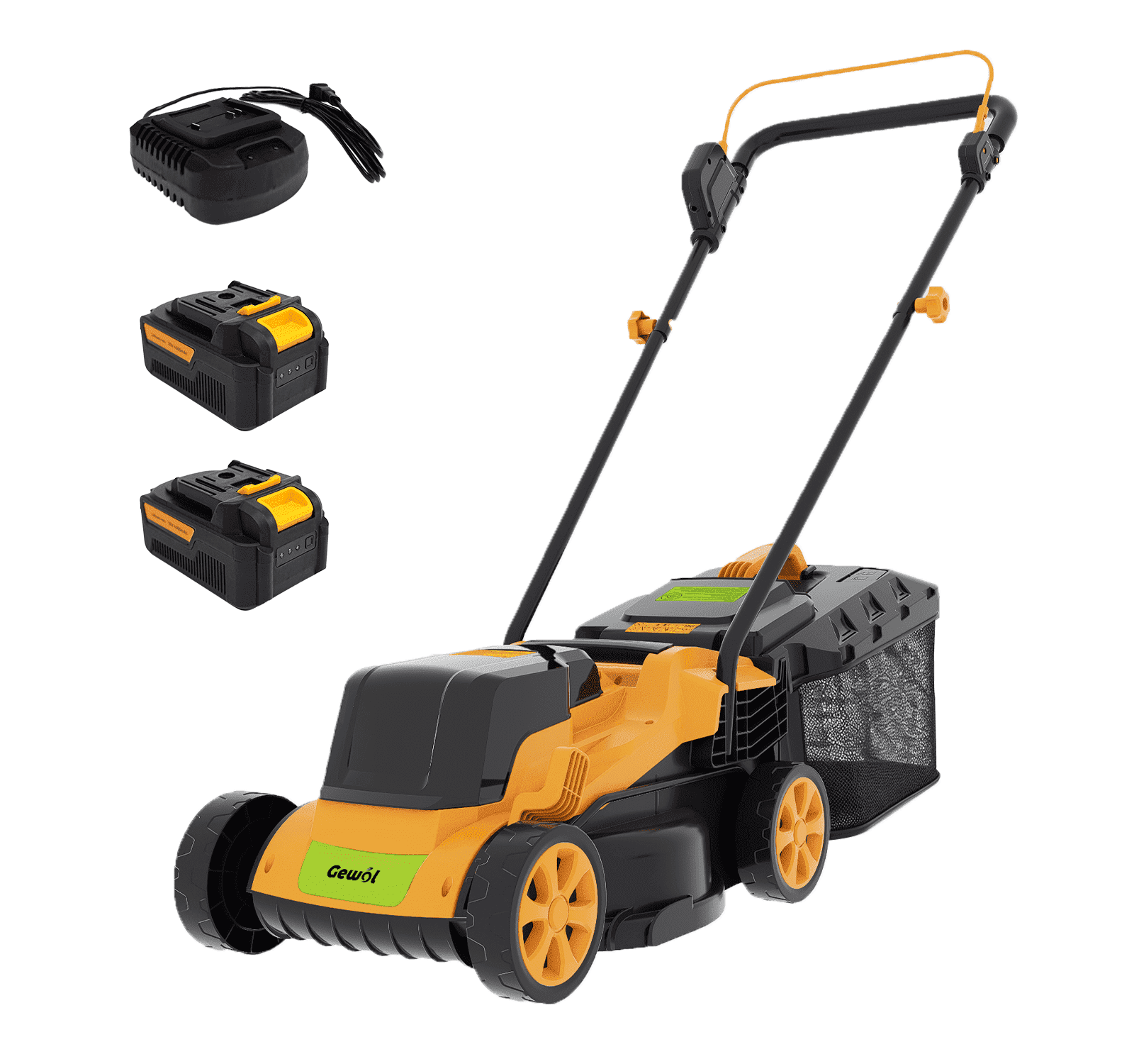 Gewol 20V 13" Cordless Lawn Mower, Push Mower 5-Position Height Adjustment Ultralight with 2×4.0Ah Batteries & Fast Charger