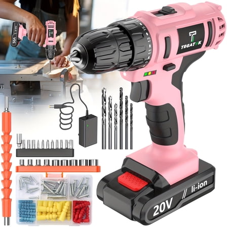 20V 148pcs Cordless Drill Tool Set - with Hammer, Tape Measure & Precision Tools, Portable Toolbox for Home, Garden, Camping & Furniture Refurbish