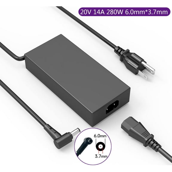 20V 14A 280W 6.0mm*3.7mm Laptop AC Adapter Charger for Asus ROG Strix SCAR 17 G732 G732LV-EV051T G732 G732LW-HG056T G732 G732LXS-HG059T G732 G732LXS-HG113T G732 G732LXS-HG061T G732 G732LXS-HG059T