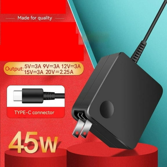 20V 2.25A 45W Type-C USB-C Laptop AC Adapter Charger for Acer,ASUS,Dell,HP,Lenovo,Samsung,Toshiba.Google,LG