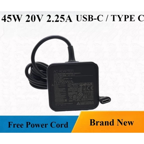 20V 2.25A 45W USB-C Laptop Charger for Delta Type C AC Adapter Power Supply