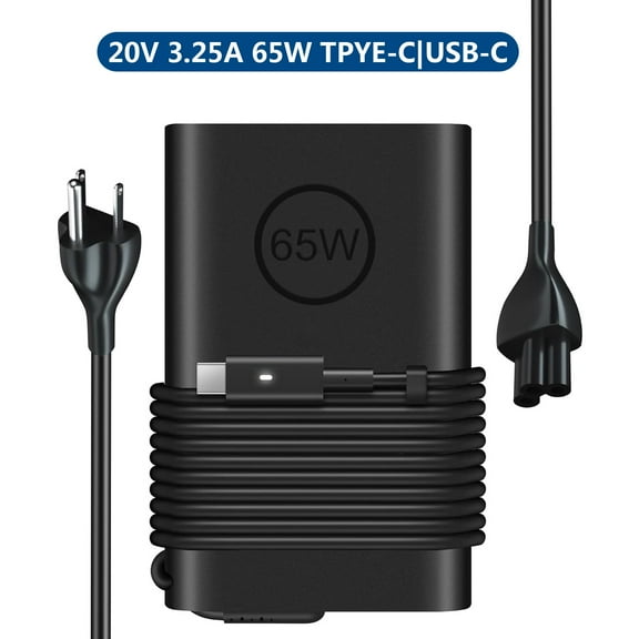 20V 3.25A 65W Type-C Laptop AC Adapter Charger for Dell Latitude 7285 7290 7300 7310 7320 7370 7390 7000 7285 7210 7200 7389 7390 7400 7420 7410 7520 5420 7410 7420 7400 5520 7320 5320 5300 5285 5290