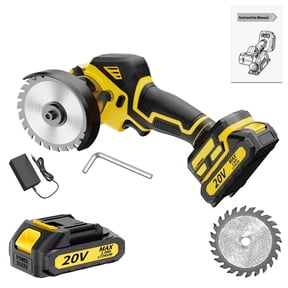 20V 3" Mini Cordless Circular Saw with Battery & Charger, 25000RPM, Blade Guard Included, Cuts Tile Wood Metal Plastic, for DIY & Construction, Local Warehouse Shipping
