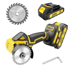 20V 3" Mini Cordless Circular Saw with Battery & Charger, 25000RPM, Blade Guard Included, Cuts Tile Wood Metal Plastic, for DIY & Construction