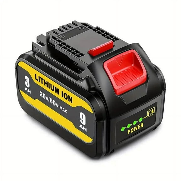 20V/60V MAX Lithium-Ion Battery Pack - DCB606, 9Ah (9000mAh) with LED Charge Indicator, Rechargeable for Cordless Tools, Compatible with DCB609