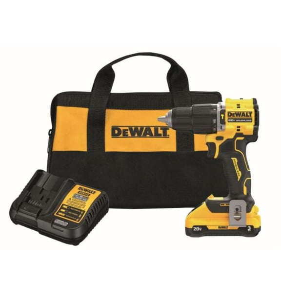 DEWALT ATOMIC 20V MAX Brushless Cordless 1/2 in. Compact Hammer Drill Kit with (1) 3.0Ah Battery, Charger and Bag