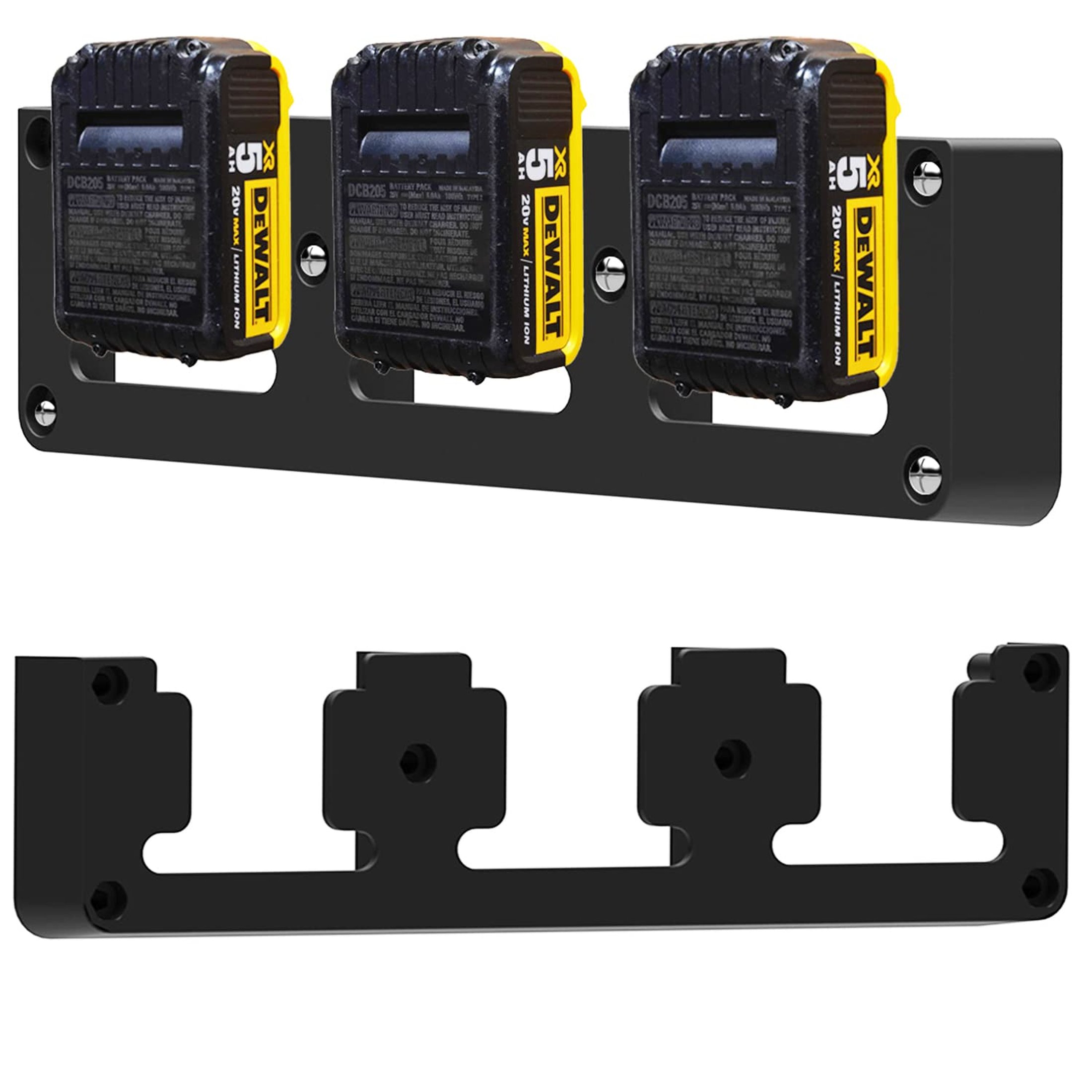 20V Battery Rack Organizer for Garage Tools - 3 Slot Wall Mount Holder