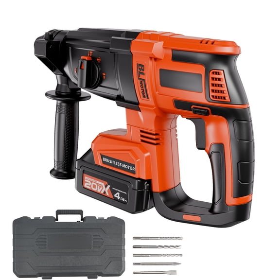 20V Brushless Cordless Hammer Drill with 1.1 Inch Rotary SDS-Plus, Lightweight Electric Tool Kit with Battery, 1200 RPM, 5300 BPM
