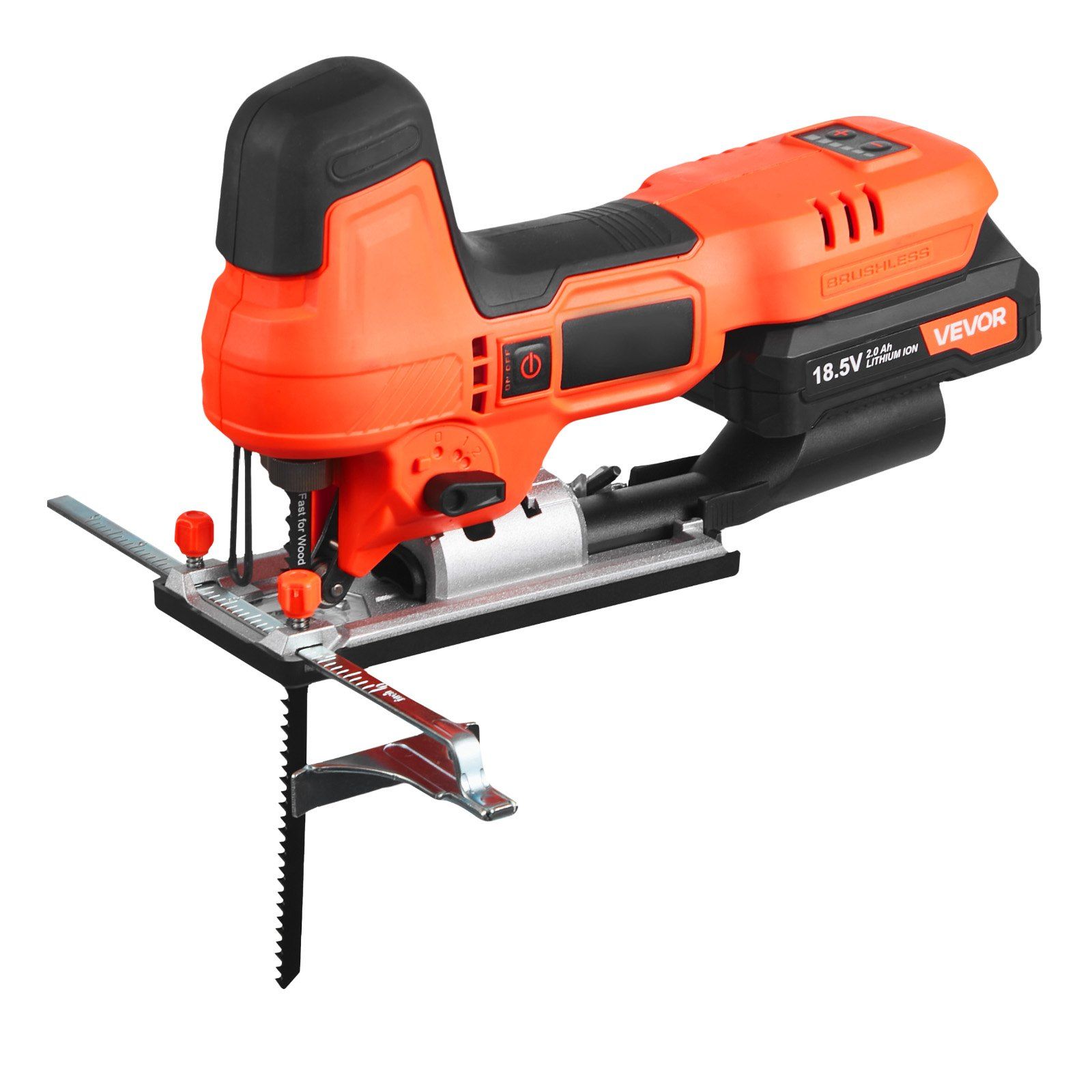 20V Brushless Cordless Jig Saw with 3500 SPM 6 Blades LED Light 6 Speed 0-45 Degree Bevel 4 Orbital Settings for Straight Circle Cutting