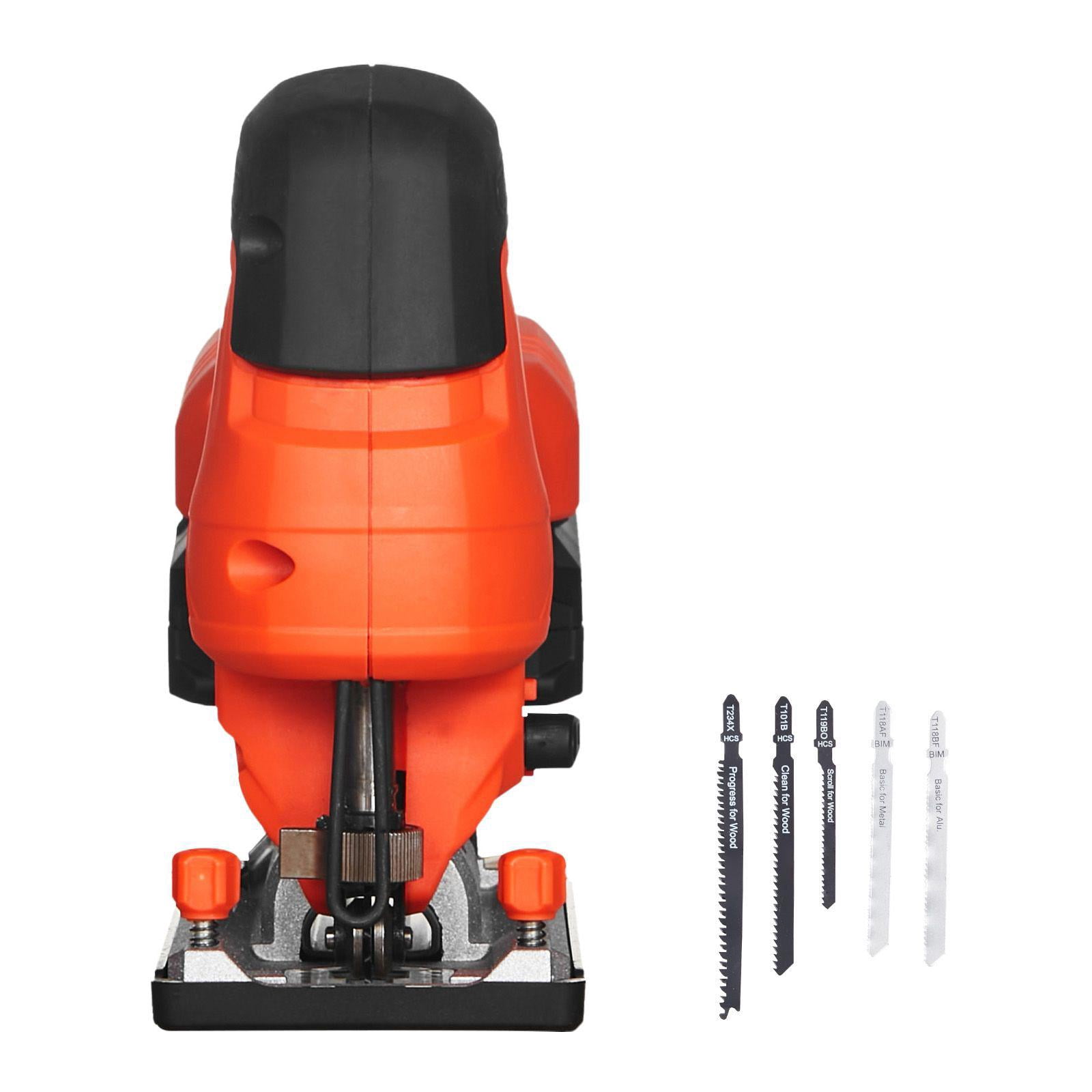20V Brushless Cordless Jigsaw 3500 SPM with 6 Blades LED Light 6 Speed 0-45 Degree Bevel 4 Orbital Settings for Straight Circle Cutting