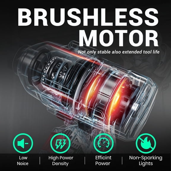 20V Brushless Impact Wrench with 4.0Ah Battery, 1/2 Inch Hog Ring Cordless Impact Gun, 235 Ft-lbs High Torque, 4-Mode Power Wrench for Automotive and