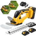 thumbnail image 1 of 20V Cordless 2-in-1 Hedge Trimmer and Grass Cutter, Handheld Electric Bush Trimmer with 2×2.0Ah Batteries and Fast Charger for Garden, Lawn and Yard, 1 of 10