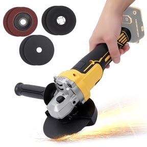20V Cordless Angle Grinder Tool Brushless, 5 Inch, with Paddle, 2 x Flap Discs, 2 x Sanding Discs, 2 x Sawblades (Tool Only)