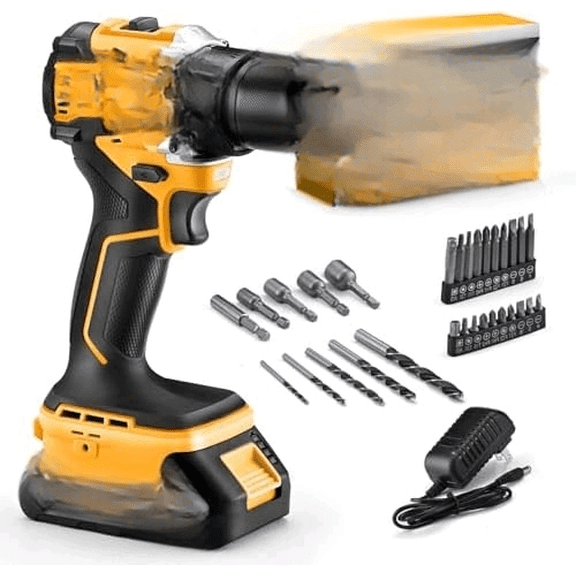20V Cordless Drill and Screwdriver Kit with 2 Batteries, 40Nm Max Torque, 2-Speed Gearbox, 3/8" Keyless Chuck, and LED Light for Home DIY Projects,Brushless Drill Set$$Tools & Hardware Other