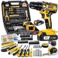 thumbnail image 1 of 21V Cordless Drill Set W/ 2pcs Battery, 136pcs Electric Drill Tool Box Set, Electric Power Drill Tool Kit, Repair Tools Sets with Hand Tools, Screwdriver for Home DIY Repair, 1 of 9