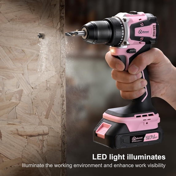 20V Cordless Drill Set with Brushless Motor, Tool Kit for Home and Maintenance