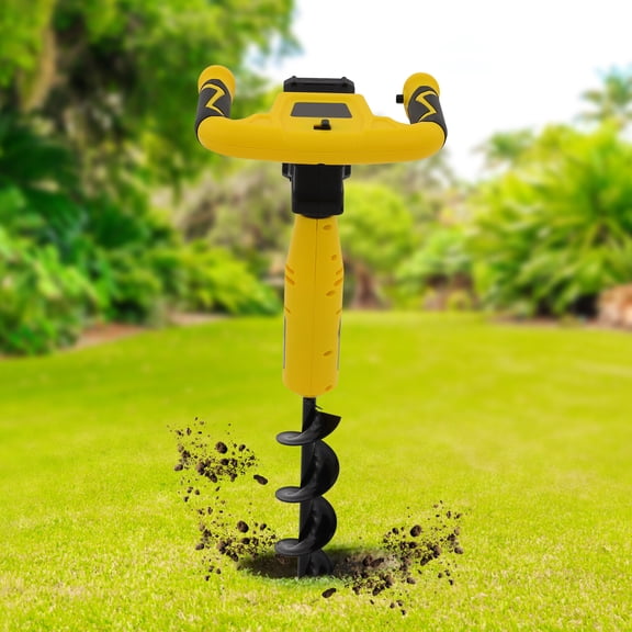20V Cordless Electric Garden Auger Drill  Rechargeable Post Hole Digger with 350W Motor & Manganese Steel Bit  Lightweight Power Tool for Planting, Digging, Landscaping & Yard Projects