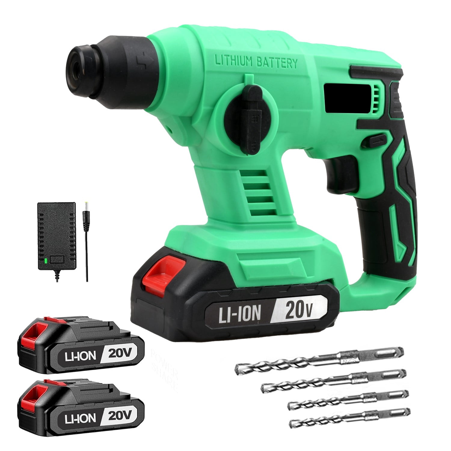 20V Cordless Electric Rotary Hammer Drill Impact Function for DIY Projects Battery-Powered Tool Stored