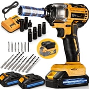 20V Cordless Impact Wrench High Torque, Brushless Electric Impact Gun with 4000mAh Battery & Charger, Variable Speed Heavy Duty Power Tool for Car Repair, Tire Removal, Motorcycle Maintenance, Mechan