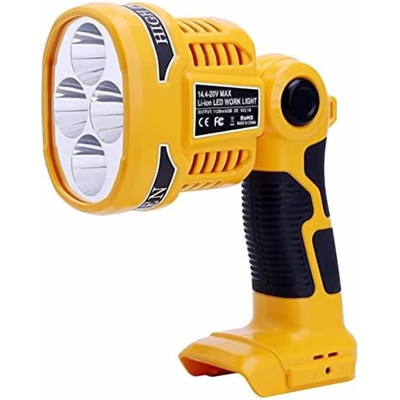 20V Cordless LED Work Light DCL043 Compatible with 20V Max Lithium Ion Batteries DCB203 DCB204 DCB206 DCB209, 12W 1120LM Handheld Flashlight Jobsite Spotlight with Pivoting Head