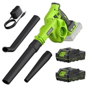 20V Cordless Leaf Blower, 120MPH Electric Blower with 2 Batteries & Charger, Lightweight Yard Tools for Lawn Care, Patio, Backyard, Garden, Grass Blower for Flo