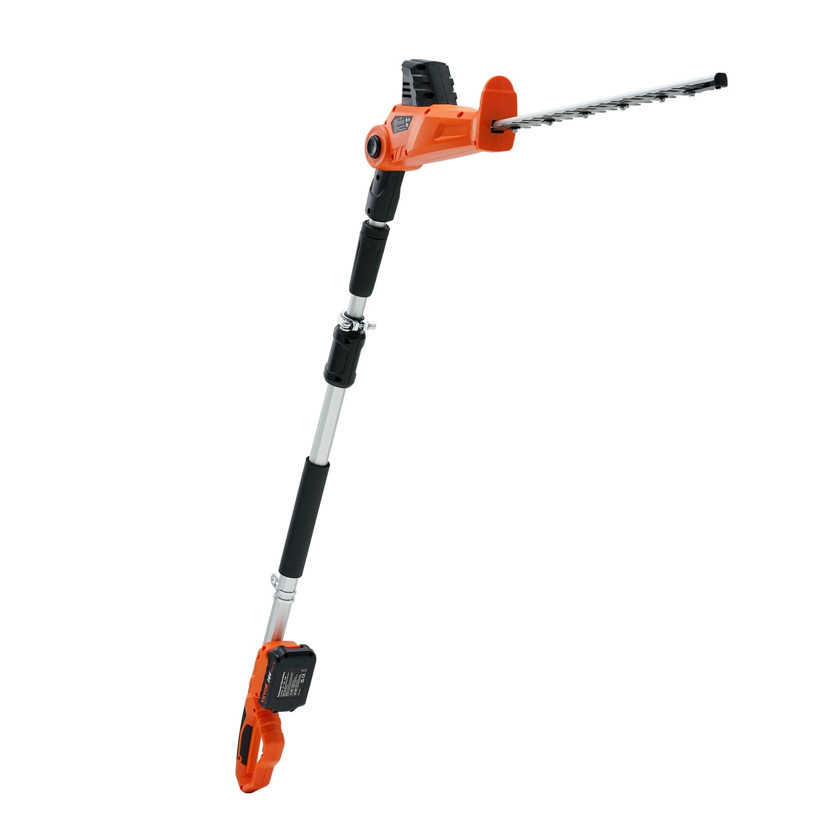 20V Cordless Pole Hedge Trimmer, 18" Dual-Action Blade, 74–94" Telescoping Reach, 1200RPM Motor, Battery & Fast Charger Included, Adjustable Head for Tall Shrubs & High Branches