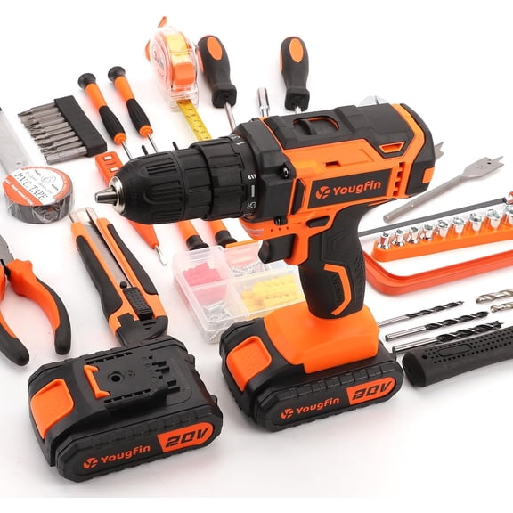 20V Power Tool Combo Kit with 114PCS Hand Tools