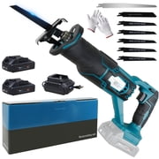 NEWONE Reciprocating Saw Cordless 20V 2 2.0Ah Batteries 0-2700 SPM Brushless Sawzall LED Working Light 7pcs Saw Blades for Wood PVC Metal Cutting