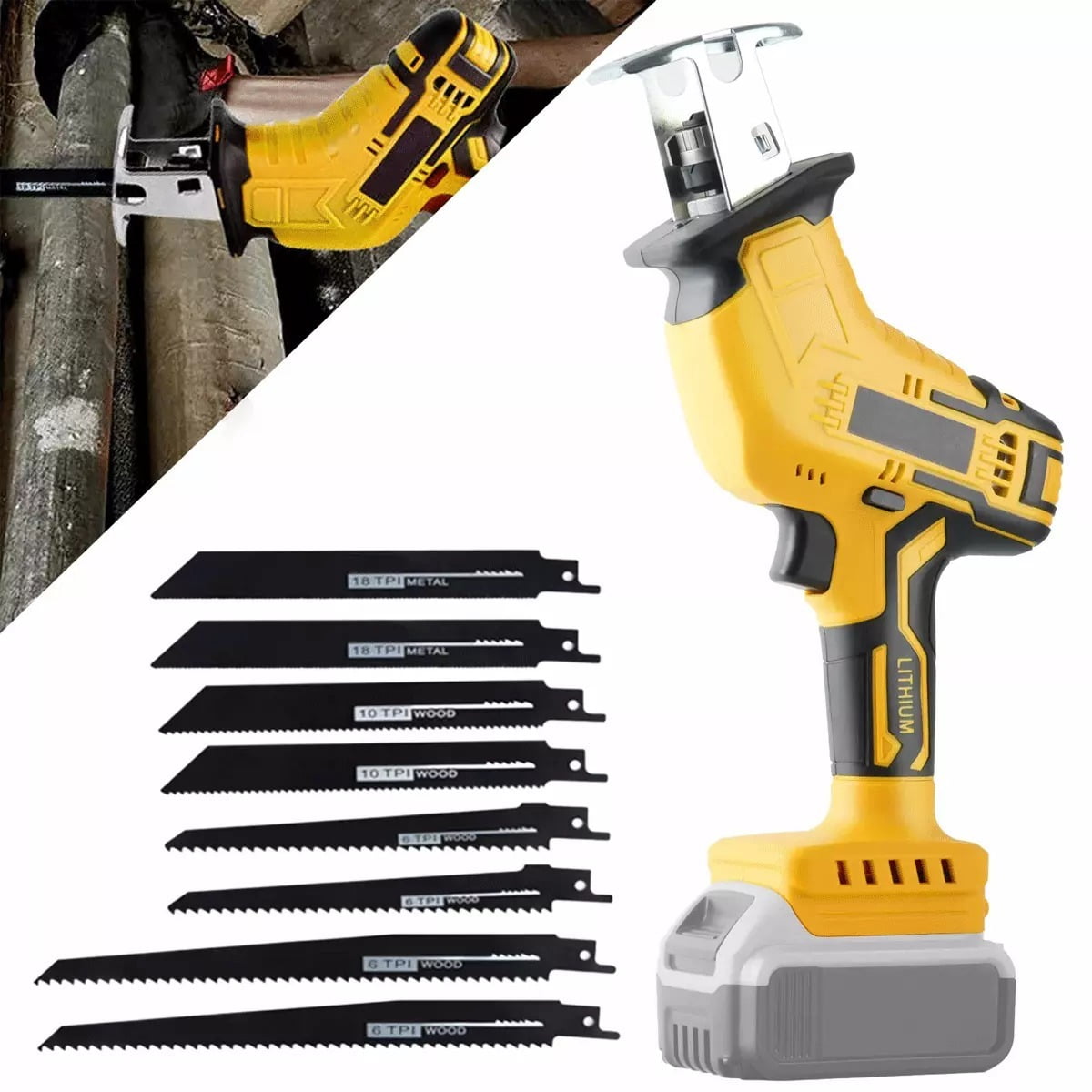 20V Cordless Reciprocating Saw for DeWalt Battery, Variable Speed ...