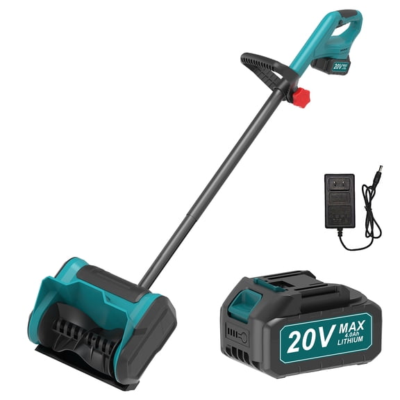 20V Cordless Snow Thrower, 12" x 6" Clearing, 20ft Throw Distance, 4.0Ah Rechargeable Battery for Snow Removal