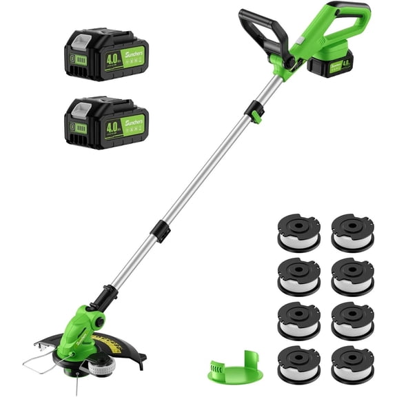 20V Cordless String Trimmer with 2 Batteries & Charger for Lawn Care