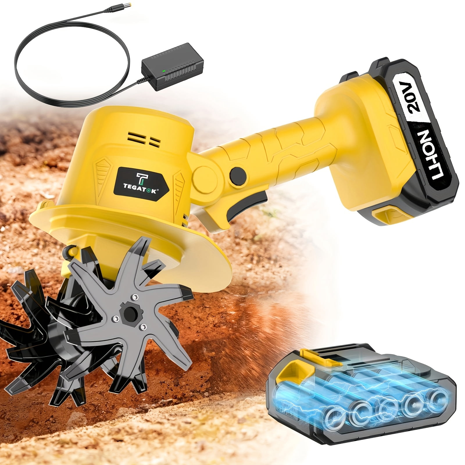20V Cordless Tiller , Electric