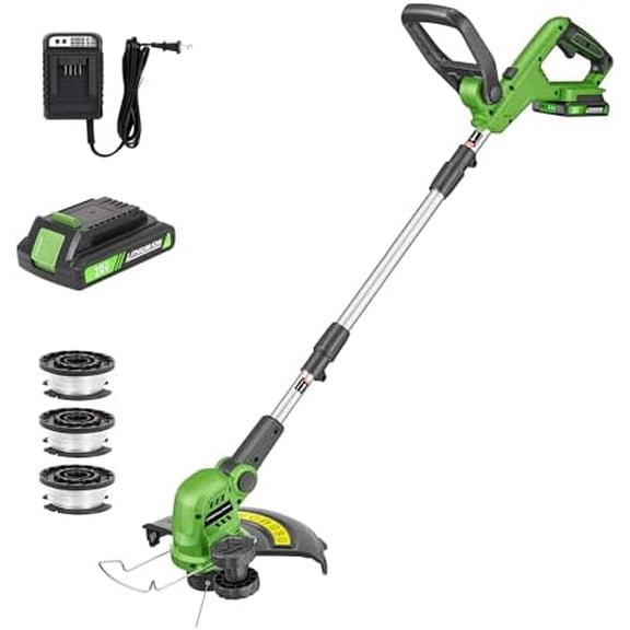 20V Cordless Weed Wacker, 12" Weedeaters on Wheels, 2.0Ah Compatible20V Battery, 8800PRM Powerful Motor, 3-in-1 Versatile Design, Auto Line Feed, 4.6 LBS$$Garden & Patio