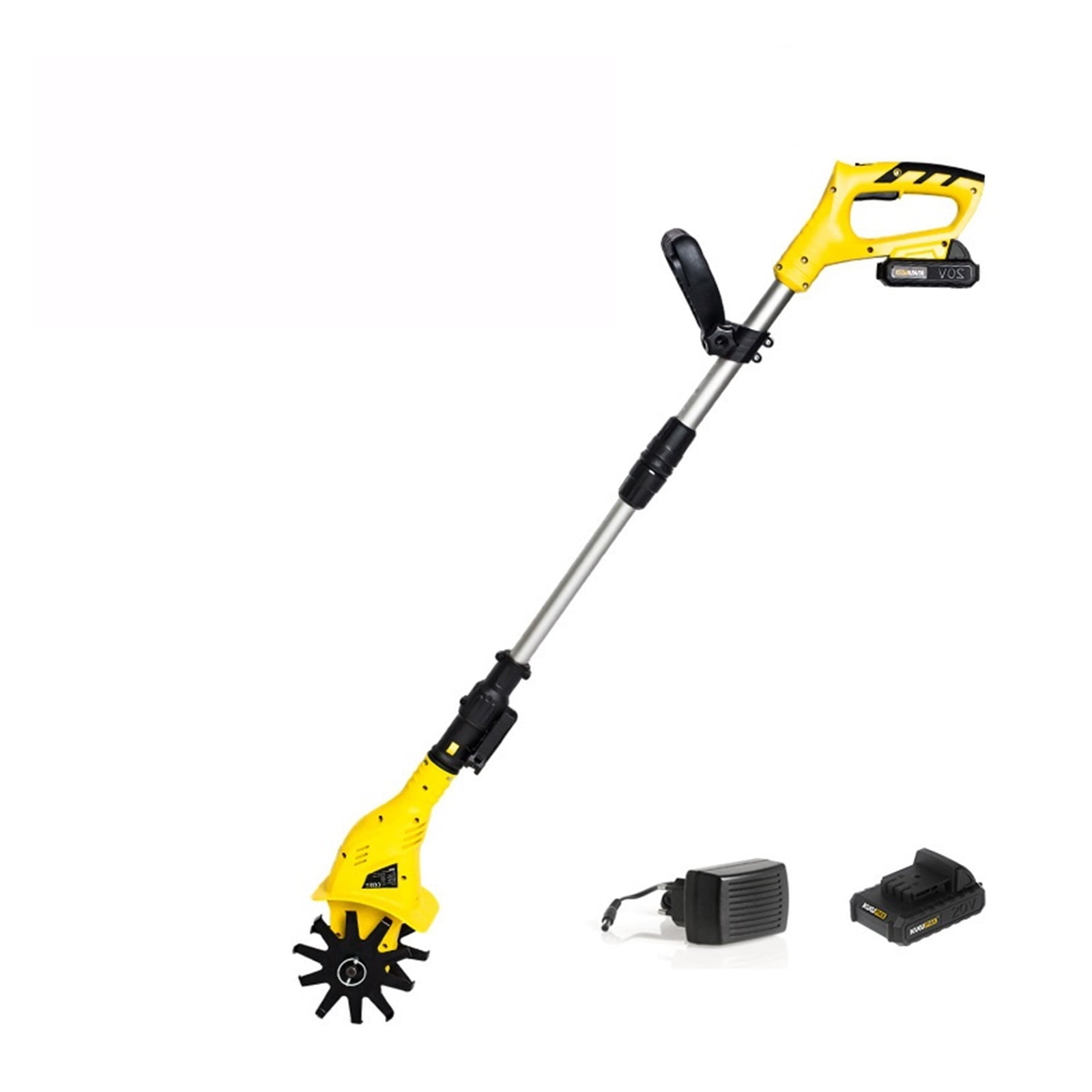 20V Handheld Tiller Garden Rotary Cultivator Machine Cordless Garden Power Tool Professional Portable Cultivator Garden Tools ,2 IN 1 Trimmer & Edger